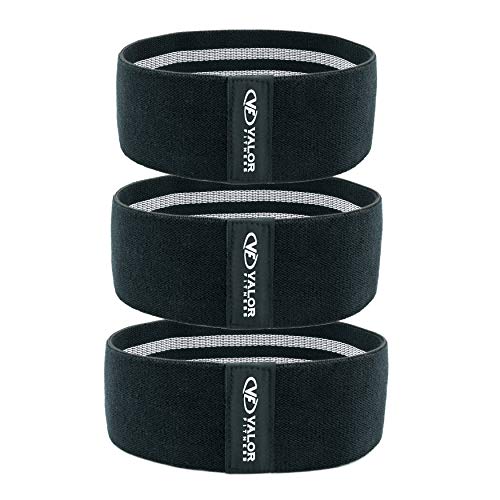 Valor Fitness Hip Bands - Fabric Resistance Glute Training Set, 3- Tension Level for Leg and Hip Mobility -Travel Bag Included