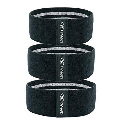 Valor Fitness Hip Bands - Fabric Resistance Glute Training Set, 3- Tension Level for Leg and Hip Mobility -Travel Bag Included