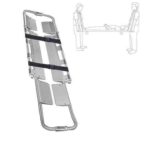 Portable Spine Board Stretcher - Folding Stretcher for Mcal Emerncies & Patient Transport with Safe Str - Ideal for Hospitals & First Responders