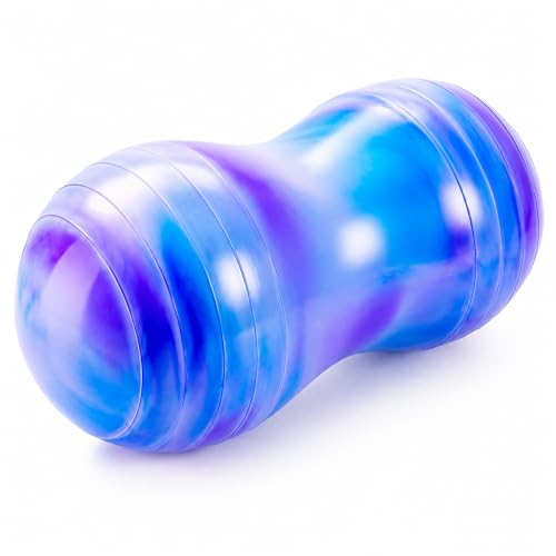 PlayZap Peanut Ball for Kids Youths Adults, Exercise Ball Stable Anti-Burst for Physical Therapy & Balance & Core Training, Non-Slip Yoga Ball Chair, Includes Pump (45cm/50cm)