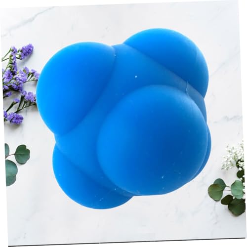 Hexagonal Silicone Reaction Training Ball Six-Sided Bounce Workout Ball for Agility Reflex Speed Hand-Eye Coordination Training Fitness Tool for Men Women