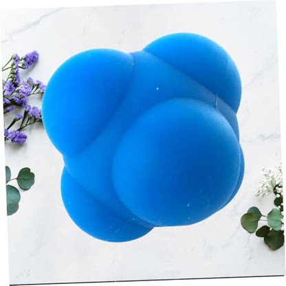 Hexagonal Silicone Reaction Training Ball Six-Sided Bounce Workout Ball for Agility Reflex Speed Hand-Eye Coordination Training Fitness Tool for Men Women