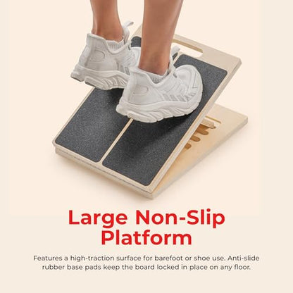 Sunny Health & Fitness Adjustable Calf & Ankle Stretcher - color: Tan