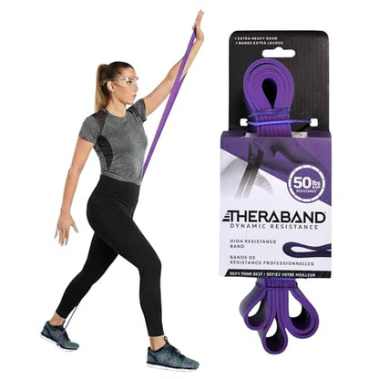 THERABAND Resistance Band Loop, Exercise, Workout, Physical Therapy, Purple - size: X-Heavy (50 lbs)