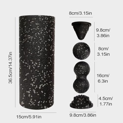 Foam Roller, Muscle Massage Wheel, Non Slip Tissue Gym Accessory for Yoga Pilates Fitness Travel Hotel Indoor Back Leg Home Practice Compact Portable Tool with Strong Grip