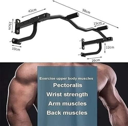 Wall-mounted Pull Up Bar Home Gym, 660lbs Capacity Heavy Duty Chin Up Bar Upper Body Workout Bar for Strength Training Equipment, Fitness Exercise Frame for Indoor Outdoor Use
