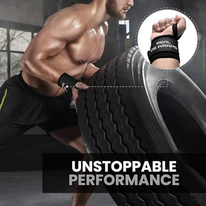 18" OG-Grade Wrist Wraps for Weightlifting – Heavy Duty Wrist Support with Thumb Loop & Lockdown Strap – Wrist Straps for Powerlifting, Bench Press & Gym Training - color: Classic Black