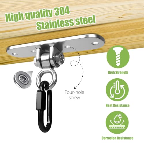 Swing Hanger Heavy Duty Ceiling Mount 800LB Capacity Stainless Steel Swing Hardware Accessories for Porch Playground Yoga Heavy Bag - size: Size 4