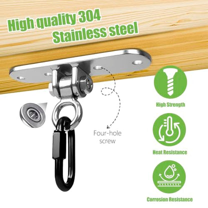 Swing Hanger Heavy Duty Ceiling Mount 800LB Capacity Stainless Steel Swing Hardware Accessories for Porch Playground Yoga Heavy Bag - size: Size 4