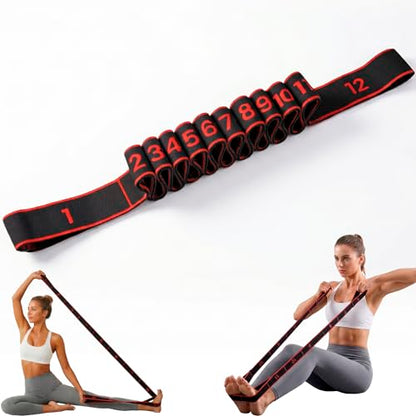 Resistance Bands for Working Out, Numbered Fabric Exercise Bands for Women Men, Non-Slip Stretching Strap with Loops for Yoga, Pilates, Physical Therapy,Dance, Home Workout Equipment