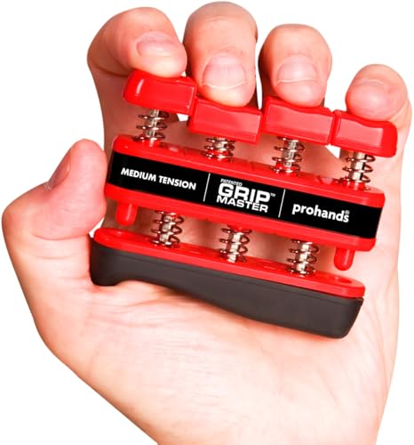 Prohands Gripmaster Hand Exerciser, Finger Exerciser (Hand Grip Strengthener), Spring-Loaded, Finger-Piston System, Isolate & Exercise Each Finger - color: Red - Gripmaster, size: 7 lb (Medium Tension)