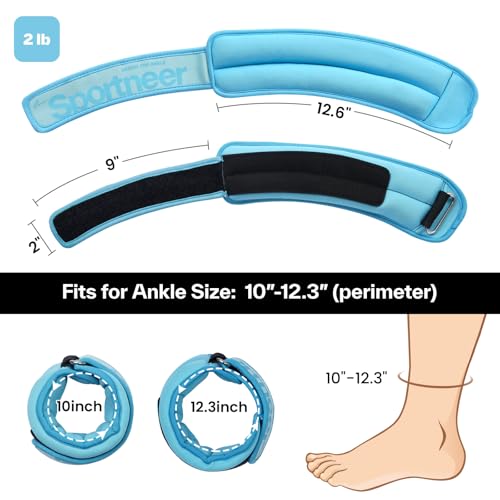 Sportneer Ankle Weights 0.5/1/2/3/5 LBS 1 Pair Wrist Leg Arm Weights for Women Men Kids Child with Adjustable Straps, Strength Weighted for Jogging Running Walking Fitness Gym Workout