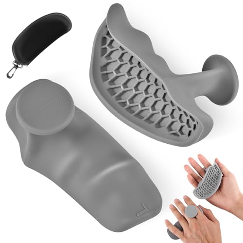 HUAFA Anti-Slip Workout Grips, Gym Grips Weight Lifting Grips Pads, Ergonomics Weight Lifting Gloves for Men Women Deadlift, Fitness Training and Exercise, Gym Grips Pads for Palm Protection - color: Large Gray