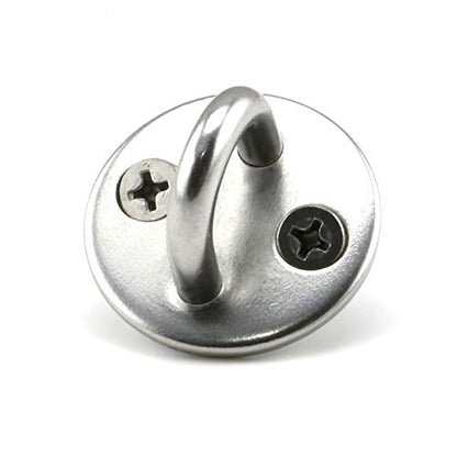 heyous 2 Set M8 Suspension Ceiling Wall Mount U Hook Anchor Hanger Stainless Steel Heavy Duty Multi Purpose Hammock Swing Ceiling Hook Round Base Plate with Snap Hook