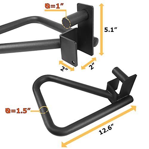 Dip Bar Attachment for Squat Rack - Multi Grip Set of 2 for Strength Training, Pull up, Push up 2x2 inch Power Cage Squat Rack - Pair