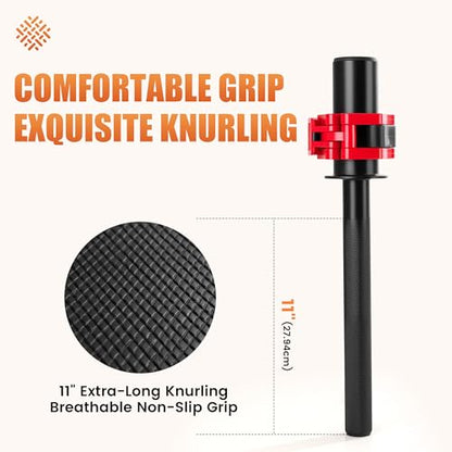 Wrist Strength Stick 1&2in Olympic Plate Forearm Strengthener, Wrist Strengthener with Upgraded Steel Tube and Long Comfortable Knurled Grip, Wrist Exerciser for Wrist Curls,Supination & Pronation - color: Black2in