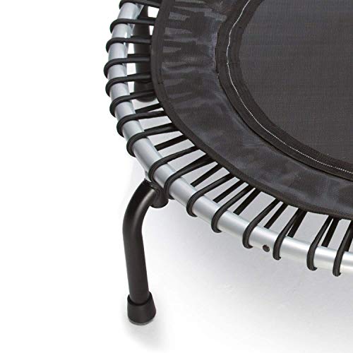 JumpSport 350 Indoor Portable Lightweight Safe Stable Heavy Duty 39-Inch Fitness Trampoline with Handle Bar Accessory, and Workout DVD, Black
