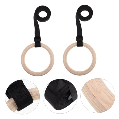 GANAZONO Gymnastic for Training Wooden Exercise with Adjustable Straps for Pull Ups and Dips Versatile Strength Training Equipment for