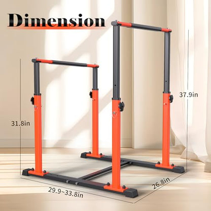 Dip Bar Station Functional Fitness Workout Dip bar 3 Level Adjustable Height Dip Stand 400lbs Heave Duty Dip Station for Full Body Workout Fitness