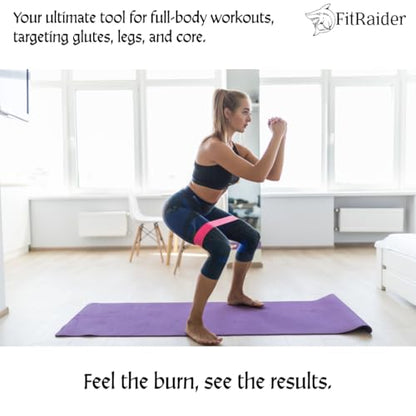 Fit Raider Resistance Bands Set (5 Pack) - Heavy Duty Natural Latex Loop Bands for Legs & Glutes - Workout, Yoga, Pilates & Physical Therapy - Home Gym Fitness