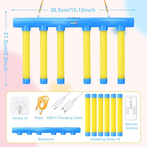OCES Reflex Stick Game, Reflex Sticks Reaction Training Hand Speed Challenge Game, Upgrade Hand Eye Coordination Training Catching Toy Remote Control 3 Adjustable Speed (Standard)