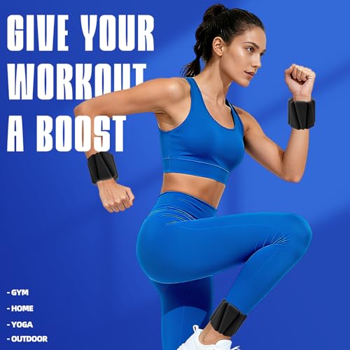 YOVKOK Ankle Weights for Women, 4 LBS Pair 2LB Each - color: Black