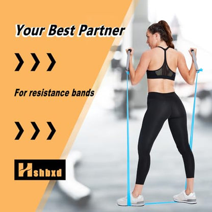 Resistance Band Handles & Accessories Kit for Elastic Bands & Tubes, Modern Silver and Black Nylon Exercise Strap Accessories