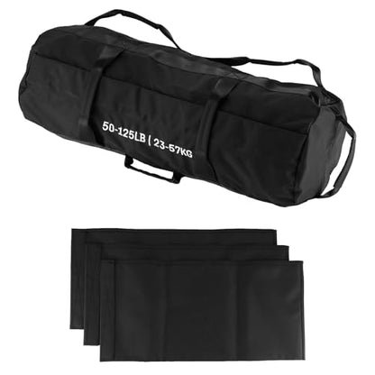 Garvee Sandbag for Fitness Weights Training,5-200 LBS Adjustable Weighted SandBag for Strength Powerlifting Running Home Gym Exercise,Black