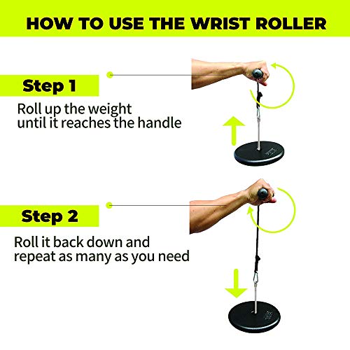 Wrist and Forearm Blaster, Muscle Strength Wrist Roller & Forearm Roller for Training with Soft Foam Grip Handles, Weight-Bearing Rope Training Fitness Equipment Anti-Slip for Gym and Home