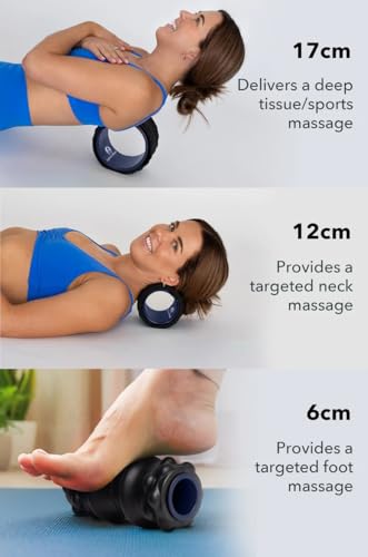 Premium 5-Pack Foam Roller | Yoga Wheel Back Stretcher, Muscle Roller, Massage Roller, Back Cracker