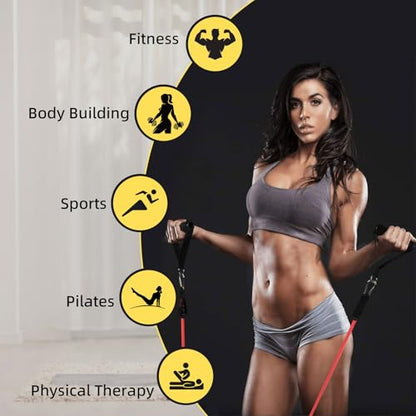 Door Anchor Strap and Resistance Bands for Working Out with Handles, Strength Training Equipment Exercise Bands for Full Body Workout, Non-Slip Multi Point Attachment for Home Gym Fitness