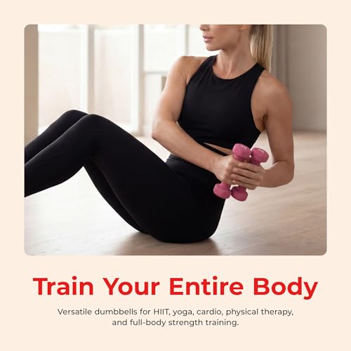 Sunny Health & Fitness Neoprene Coated Hex Shaped Dumbbell Non-Slip Fitness Weights for Home Gym Exercise, Full Body Workout Strength Building, Weight Loss, Sold in Pairs - Sizes - 2LB, 5LB, 8LB, 10LB