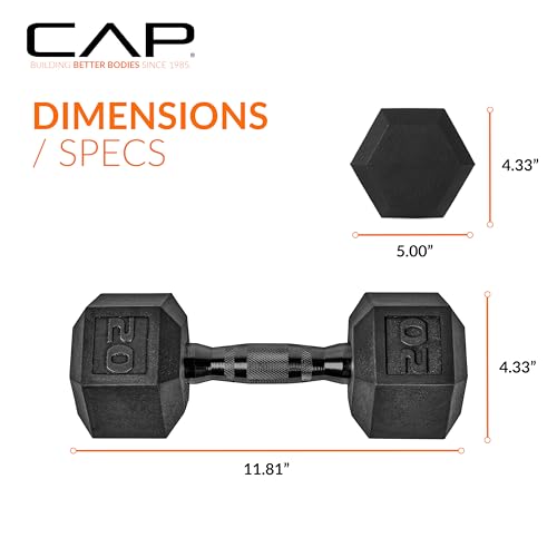 CAP Barbell Coated Dumbbell Weight | Multiple Options Pairs & Sets