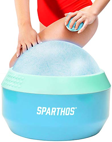 Sparthos Cold Massage Roller Ball - Fitness Cryosphere Massager - Cryo Cryocup Ice Massage Cups - for Muscle, Face, Body Muscles - Manual Polar Icing Cooling Balls - Freeze Tools (Mint/Blue, 60mm) - color: Electric Blue, style: 60mm (Pack of 1)