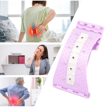 Lower Back Stretcher 4 Level Adjustable Curved Ergonomic - color: Purple