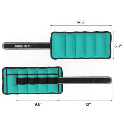 Adjustable Ankle Weights for Women & Men – 1 Pair (2–10 lbs) Wrist, Arm & Leg Weights for Gym, Yoga & Home Workouts – Secure Fit Strap Design – Durable Fitness Training Equipment - color: Turquoise Blue