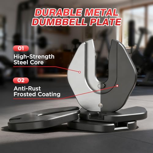 Adjustable Dumbbells Set, All in One Free Weights Dumbbells Set, 25/55/52.5lbs Weights Set with Anti-Slip Handle, 1 Sec Adjust Exercise & Fitness Equipment for Home Gym Strength Training