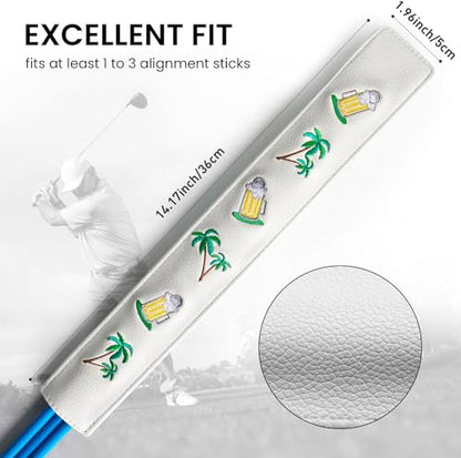 VEASAERS Golf Alignment Stick Training Aid Foldable Rods 2 Sticks with Cover, Practice Aid for Aiming Putting Swing Trainer Posture Corrector Indoor Outdoor