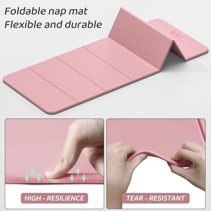 ILILI Foldable Yoga Mat 71 * 24 * 0.3 Inch - color: Light Pink
