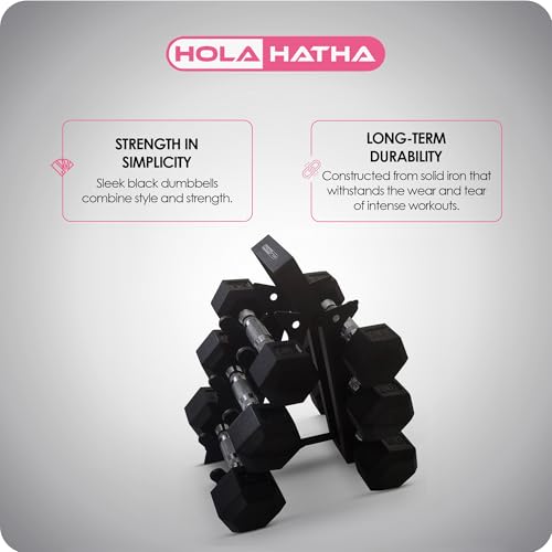 Hexagonal Dumbbell Free Hand Weight Set w/Rack