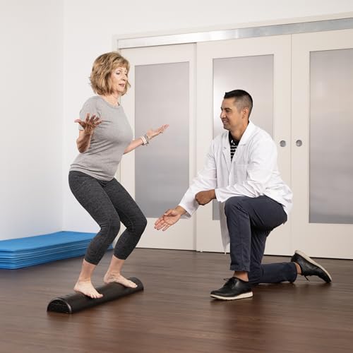 OPTP AXIS Firm Density Foam Roller – Half-Round, Black, 36" X 3" - color: Black - 36" X 3" Half-round