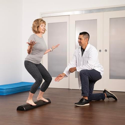 OPTP AXIS Firm Density Foam Roller – Half-Round, Black, 36" X 3" - color: Black - 36" X 3" Half-round