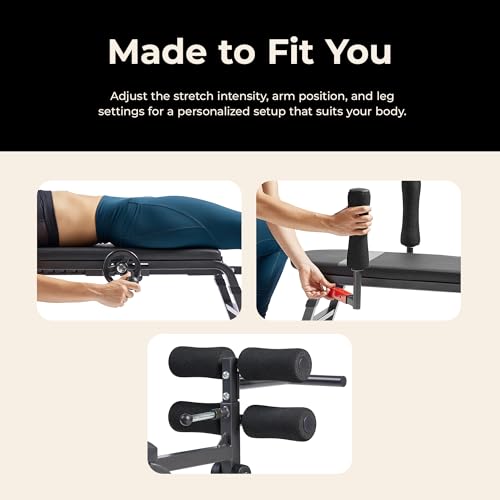 Sunny Health & Fitness No-Hang Traction & Inversion Decompression Table for Back Pain Relief, Adjustable Stretch Bench, 400 LB Capacity - size: 15" Height