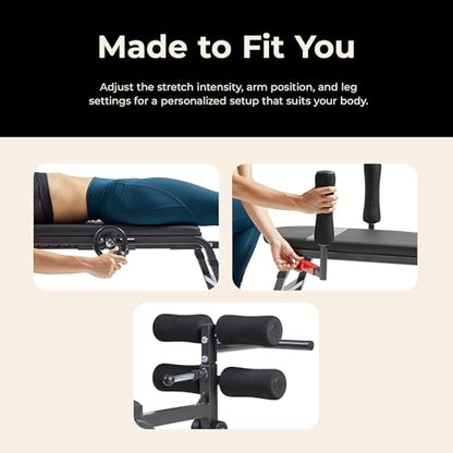 Sunny Health & Fitness No-Hang Traction & Inversion Decompression Table for Back Pain Relief, Adjustable Stretch Bench, 400 LB Capacity - size: 15" Height