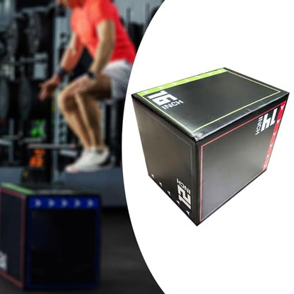 Jumping Exercise Box, 30x35x40cm (11.8x13.8x15.7 in) Strength Training Box for Gym Workout, Multifunctional PVC Plyo Box for Home Fitness