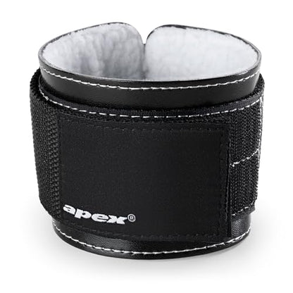 MARCY Apex Adjustable 3" Heavy-Duty PU Leather Ankle Cuff with Soft Lining – Cable Machine Attachment for Strength Training, Glute Workouts, and Lower Body Exercises for Men & Women