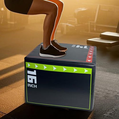 Plyo Jump Box - Athletic Jump Platforms, Shock-Absorbing Exercise Deck, Workout Agility Station, Fitness Step Surfaces | Training Equipment Usage Plyometric Power Speed Endurance for Indoor Gym Use