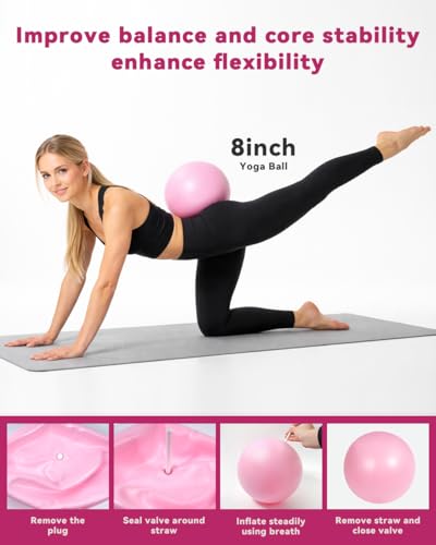 Pilates Kit for Home,24 pcs Workouts Sets for Women 14”Pilates Circles 8" Yoga Ball, Resistance Band for Ankle,Back,Legs,Glutes,Pilates Equipment Ideal for Home Gym & Travel Fitness Essentials