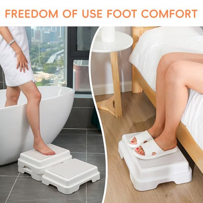 Shower Bath Step Stackable Bathtub Non Slip Safety Step Stool, Indoor/Outdoor Handicap Wideing Hands Free Platform Medical Portable Stack-Able, for High Beds, Kitchens,Bathroom.