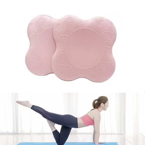 Yoga Knee Guards (Set of 2) - Male and Female Yoga Props and Accessories for Fitness, Travel, Meditation, Kneeling, Balance, Floor, Pilates Pads for Knee and Elbow - color: Pink